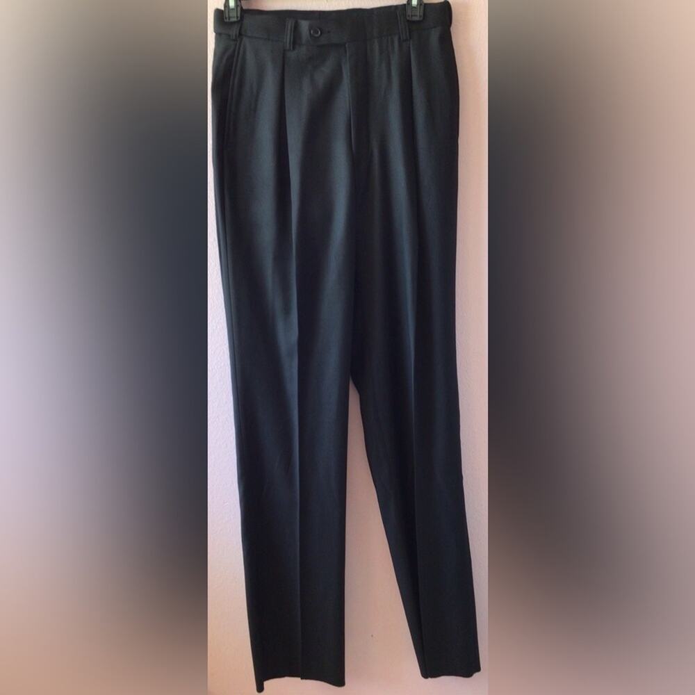 NWT Stacy Adams Black Double Pleated Dress Pants waist 33”